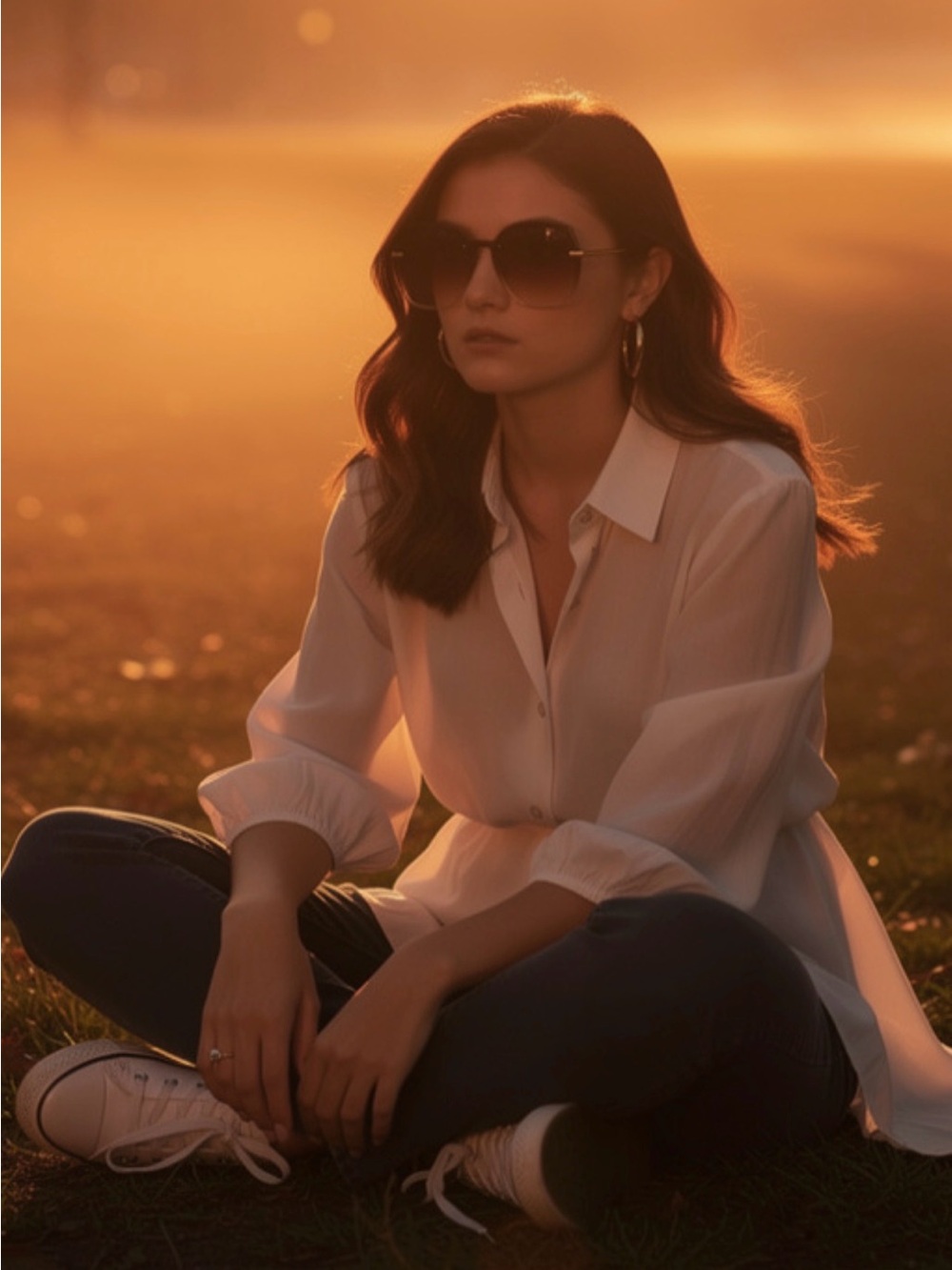 Oversized Gradient Brown Sunglasses